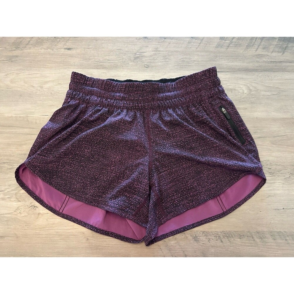 Lululemon Tracker Short V Jacquard Purple Running Shorts Size 8